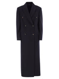 Brunello Cucinelli Women Long Wool Coat With Jewellery Luosophy