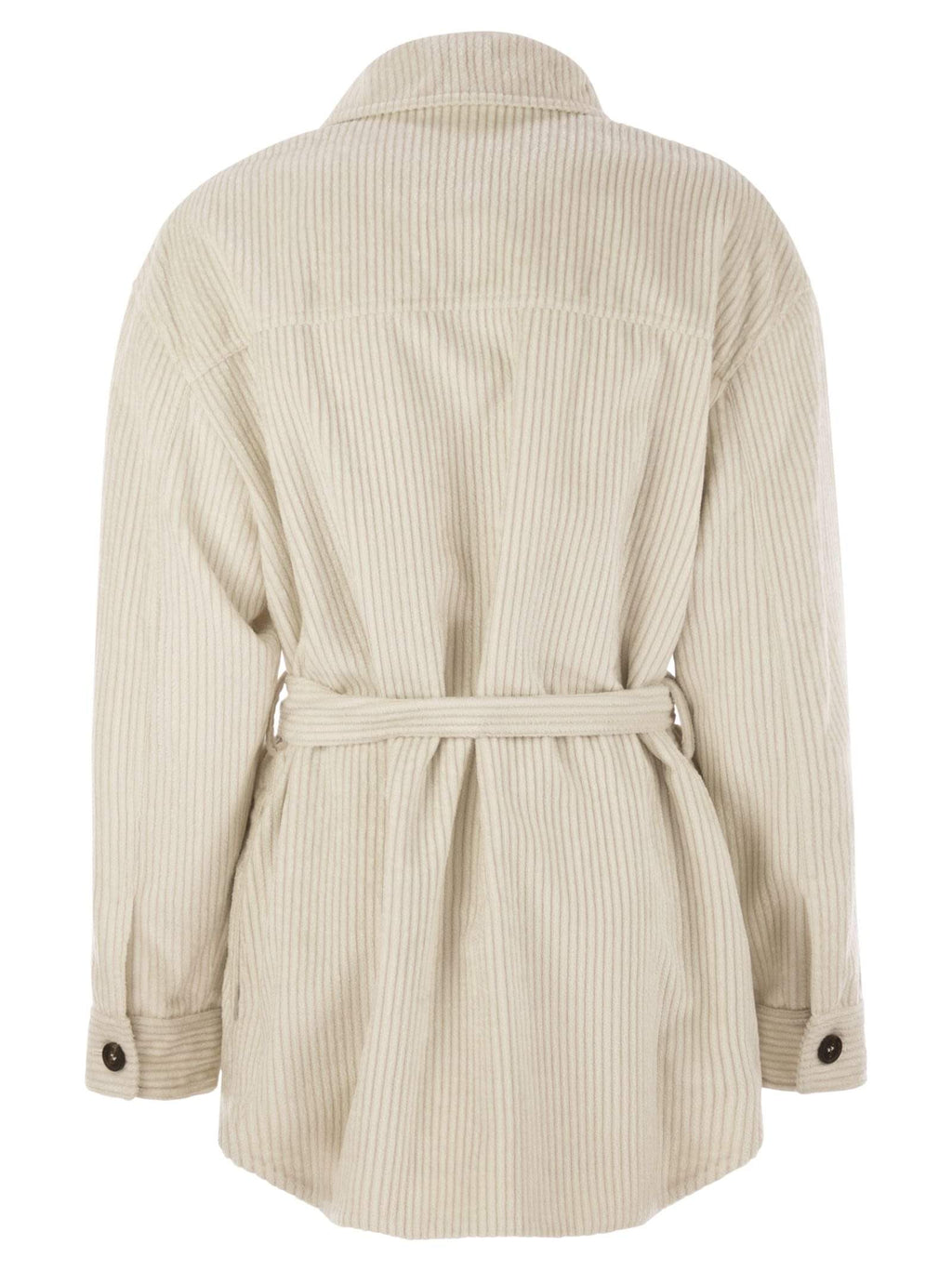 Brunello Cucinelli Women Corduroy Safari-Style Jacket With Jewellery Luosophy