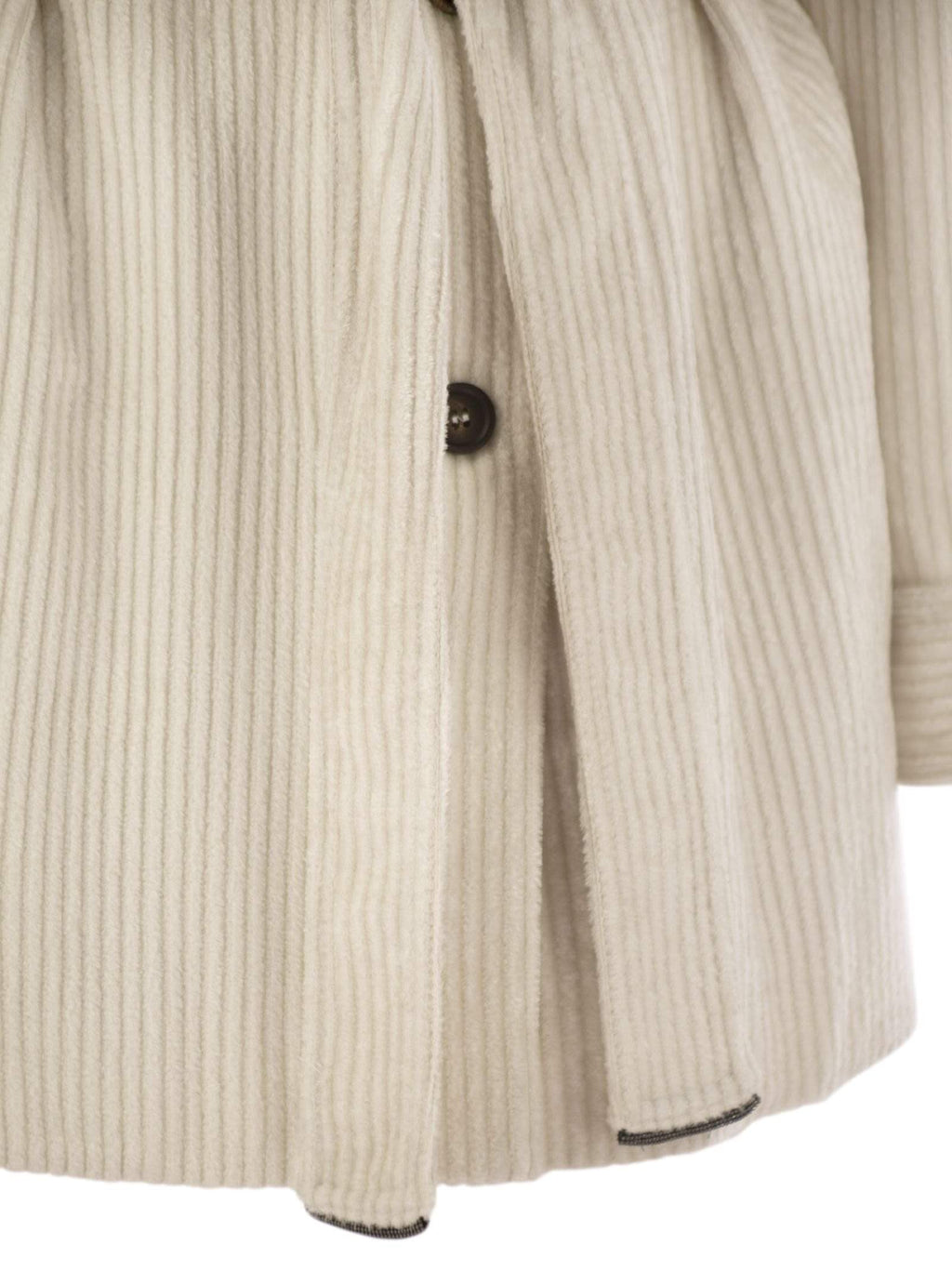 Brunello Cucinelli Women Corduroy Safari-Style Jacket With Jewellery Luosophy