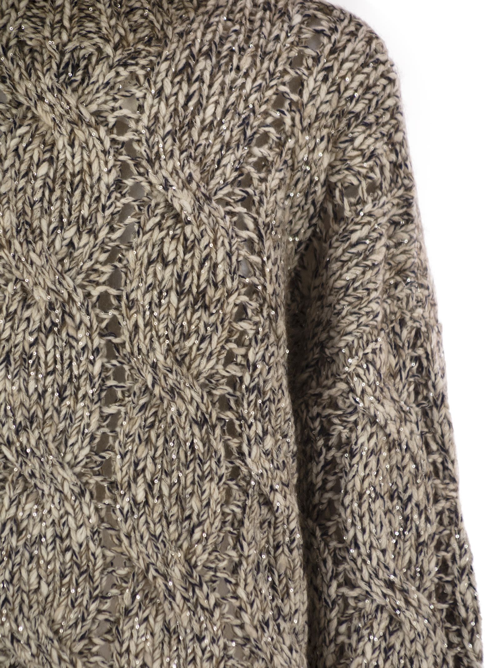 Brunello Cucinelli Women Soft Wool, Cashmere And Mohair Turtleneck Sweater With Braided Design Luosophy