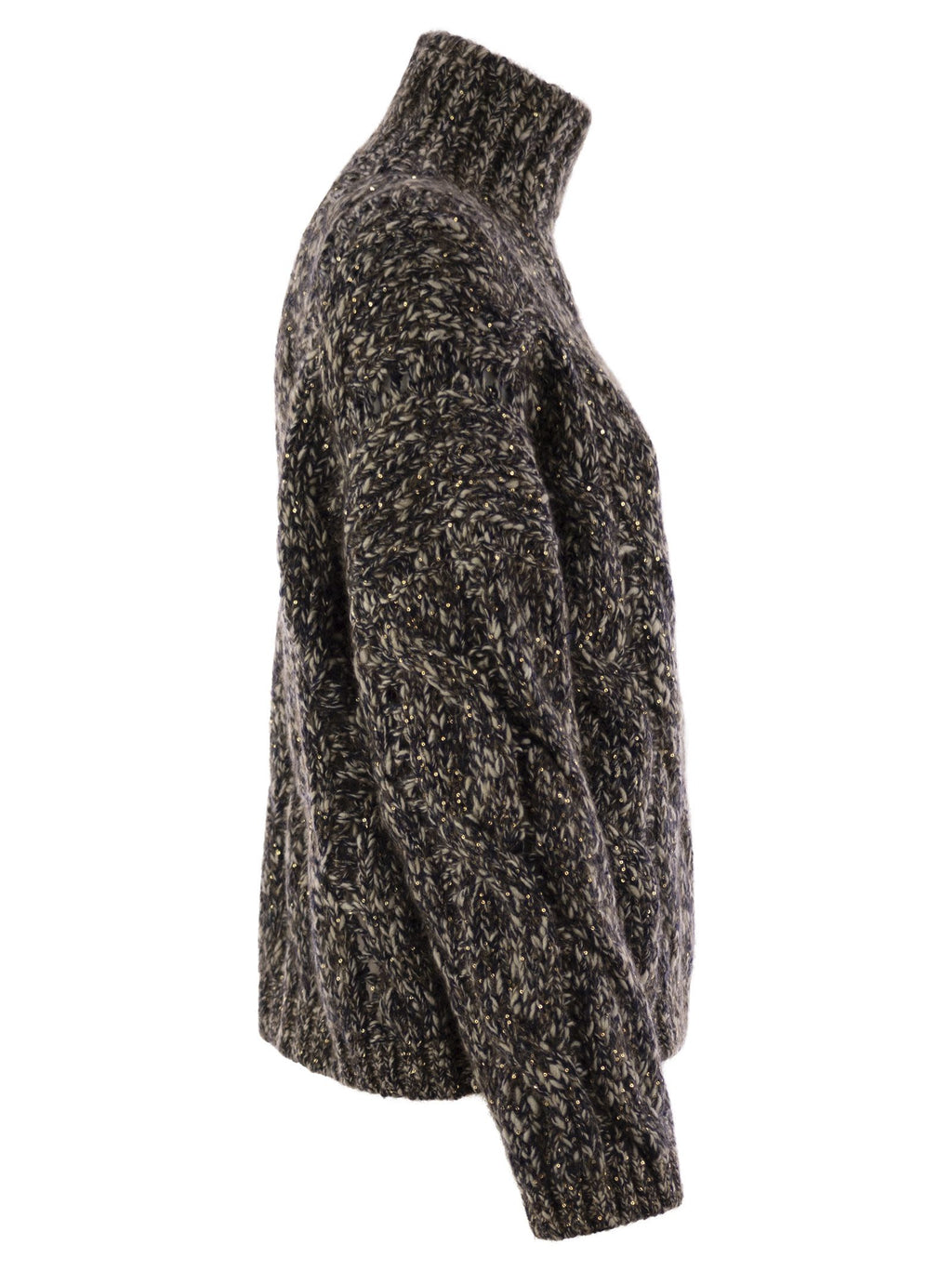 Brunello Cucinelli Women Soft Wool, Cashmere And Mohair Turtleneck Sweater With Braided Design Luosophy