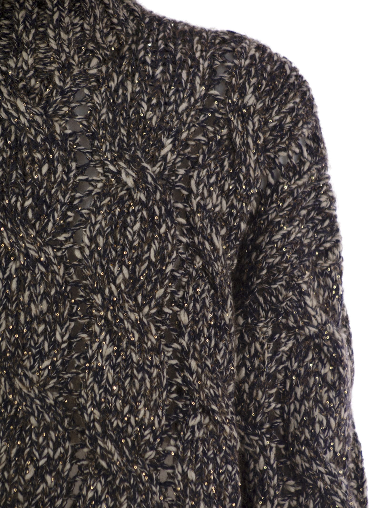 Brunello Cucinelli Women Soft Wool, Cashmere And Mohair Turtleneck Sweater With Braided Design Luosophy