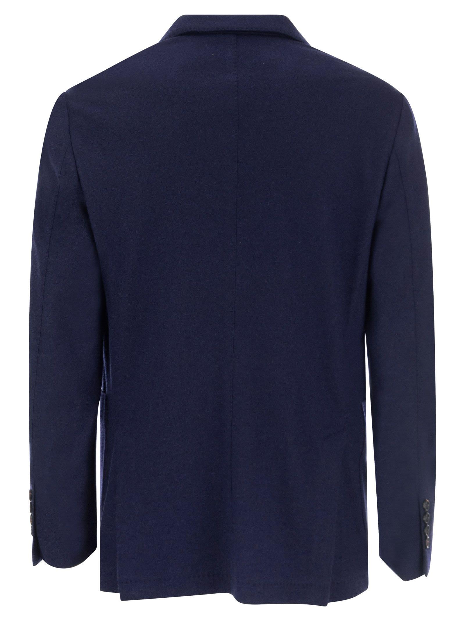 Brunello Cucinelli Men Cashmere Jersey Blazer With Patch Pockets Luosophy