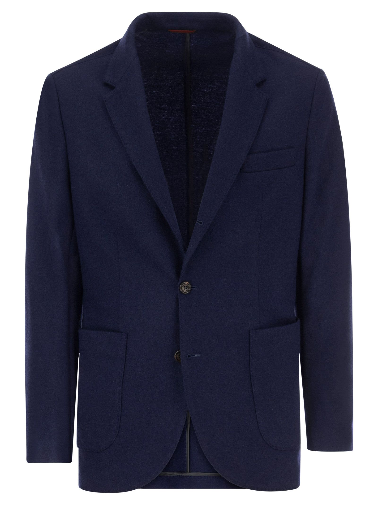 Brunello Cucinelli Men Cashmere Jersey Blazer With Patch Pockets Luosophy