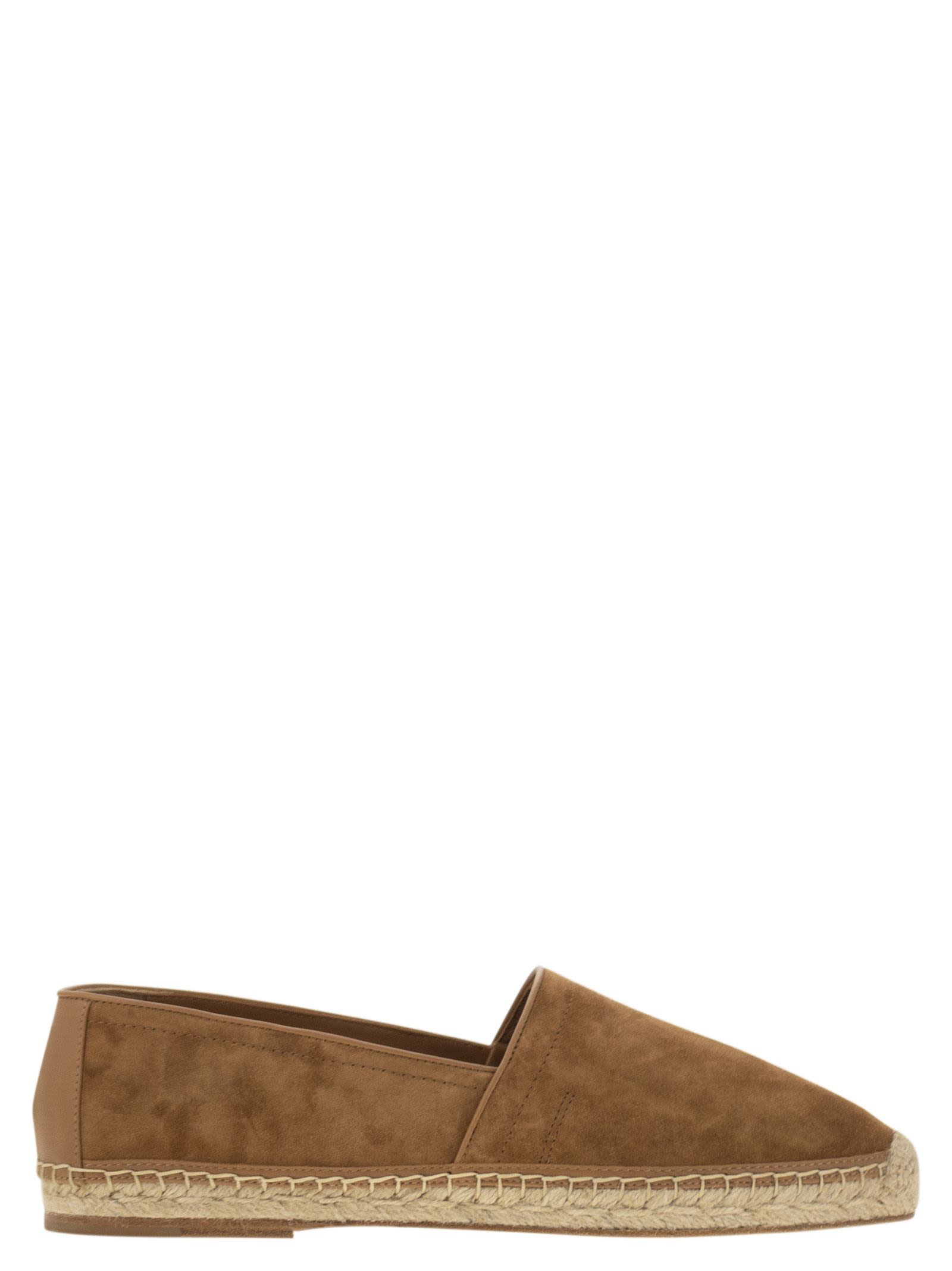 Brunello Cucinelli Men Washed Suede Espadrilles With Beading Luosophy