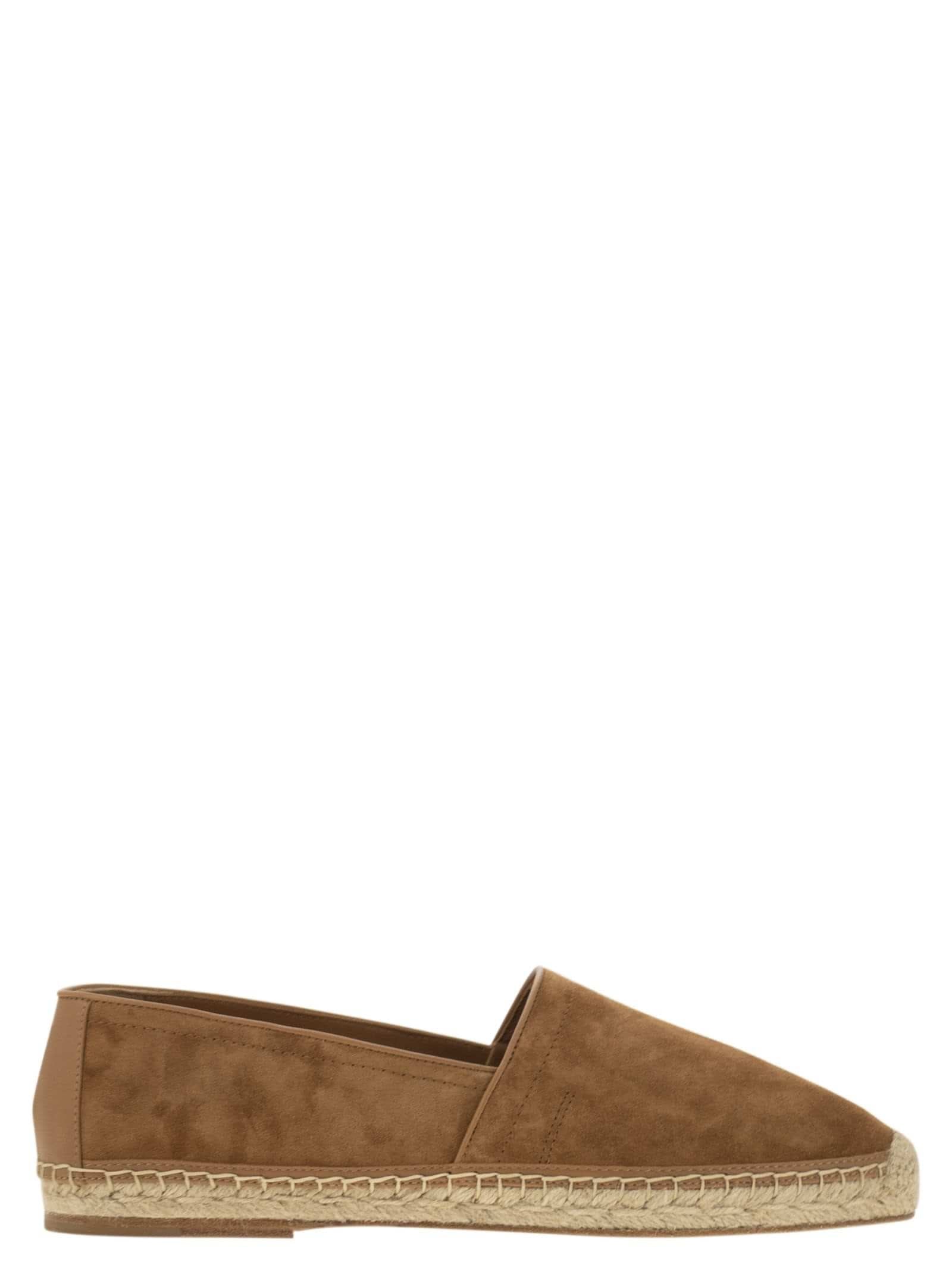 Brunello Cucinelli Men Washed Suede Espadrilles With Beading Luosophy