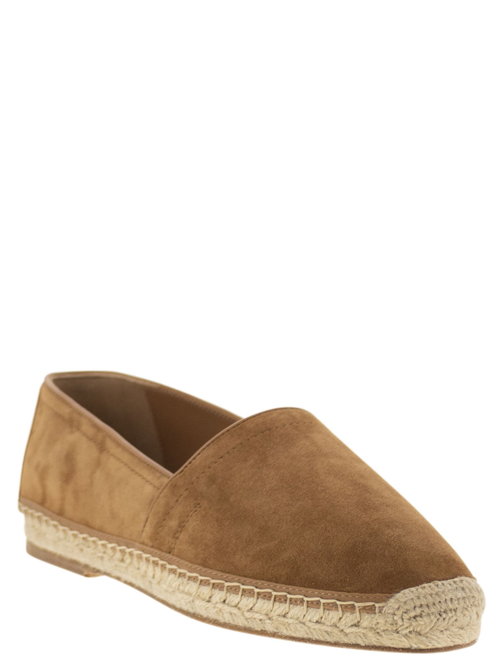 Brunello Cucinelli Men Washed Suede Espadrilles With Beading Luosophy