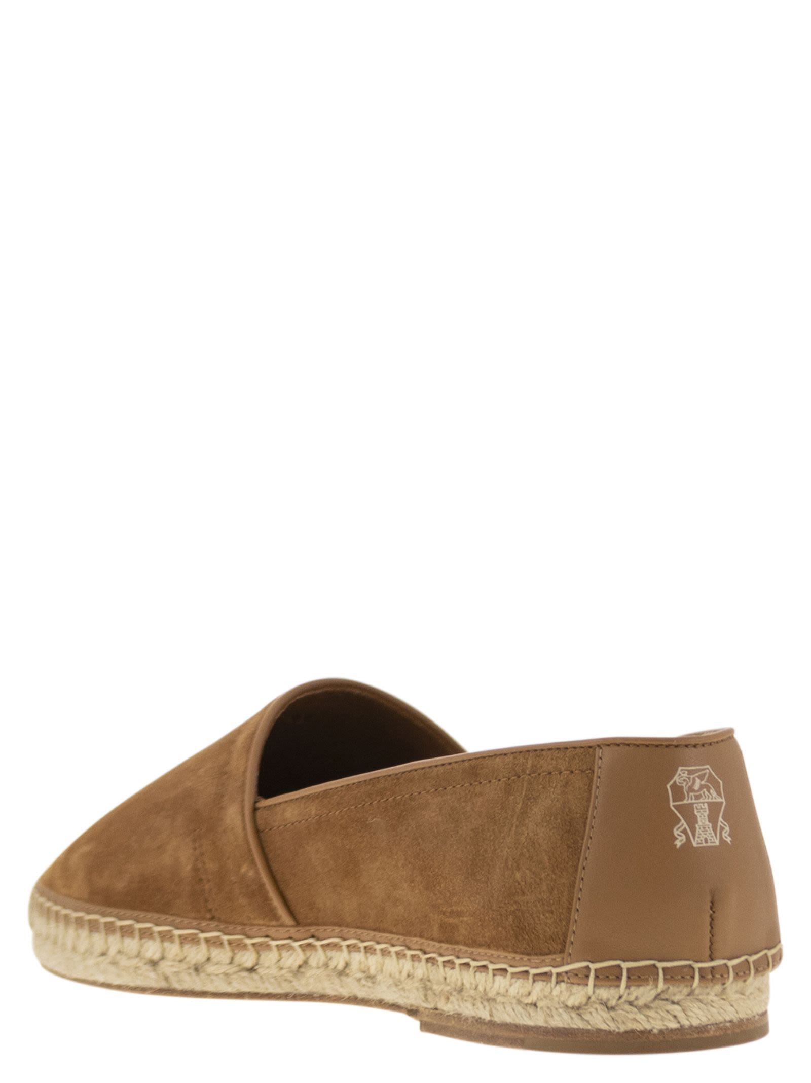 Brunello Cucinelli Men Washed Suede Espadrilles With Beading Luosophy