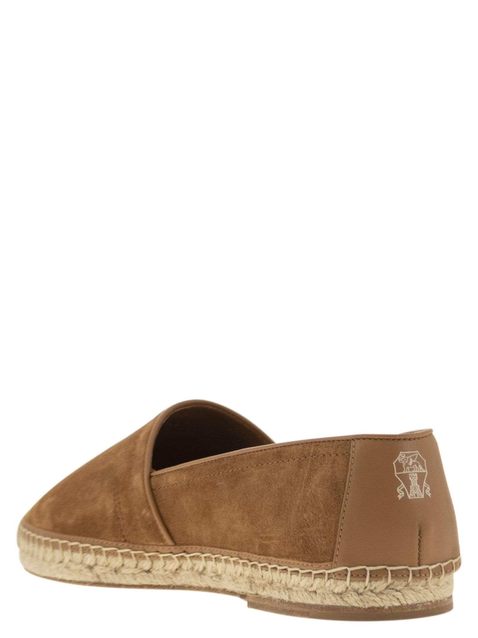 Brunello Cucinelli Men Washed Suede Espadrilles With Beading Luosophy