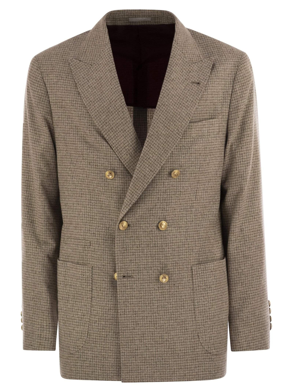 Brunello Cucinelli Men One-And-A-Half Breasted Deconstructed Jacket In Checked Flannel Luosophy