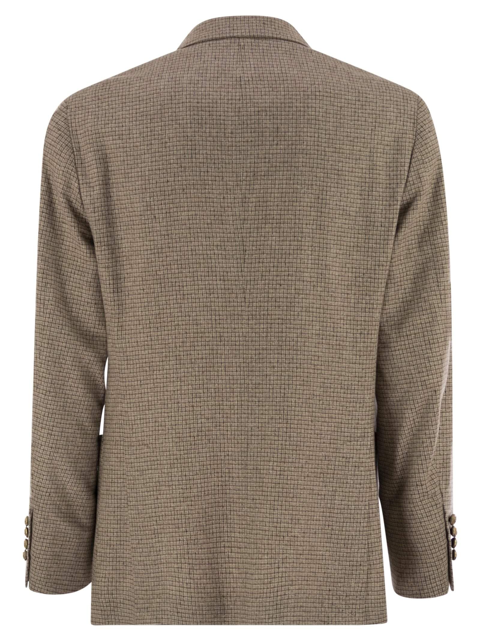 Brunello Cucinelli Men One-And-A-Half Breasted Deconstructed Jacket In Checked Flannel Luosophy
