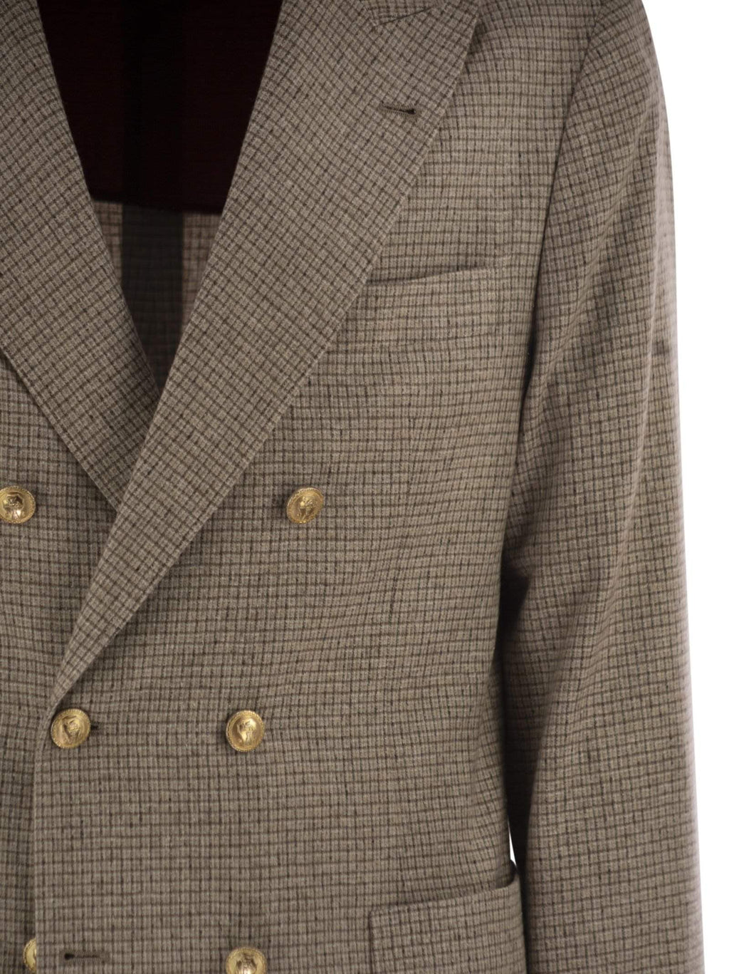 Brunello Cucinelli Men One-And-A-Half Breasted Deconstructed Jacket In Checked Flannel Luosophy