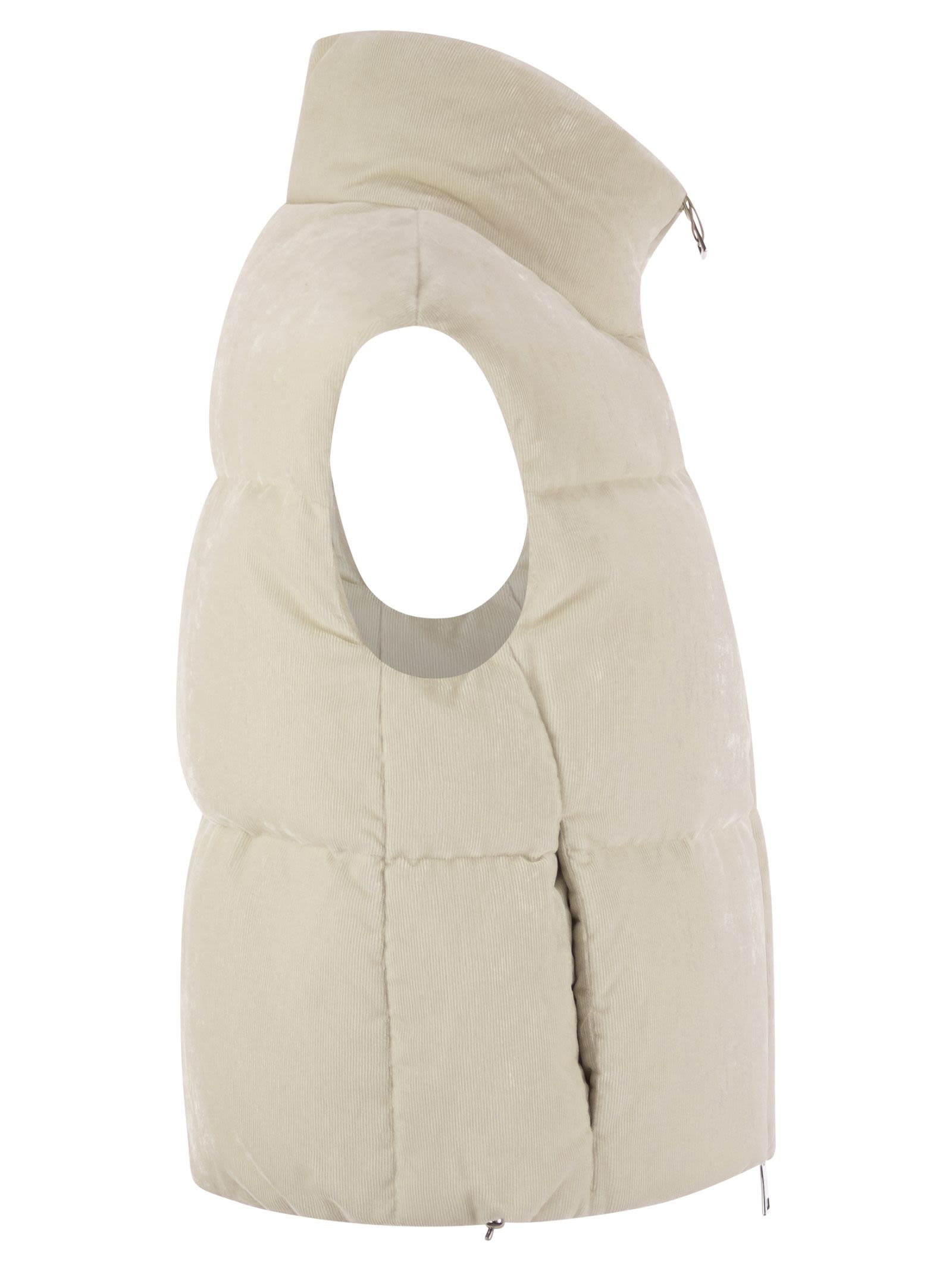 Herno Women Velvet Sleeveless Down Jacket Luosophy