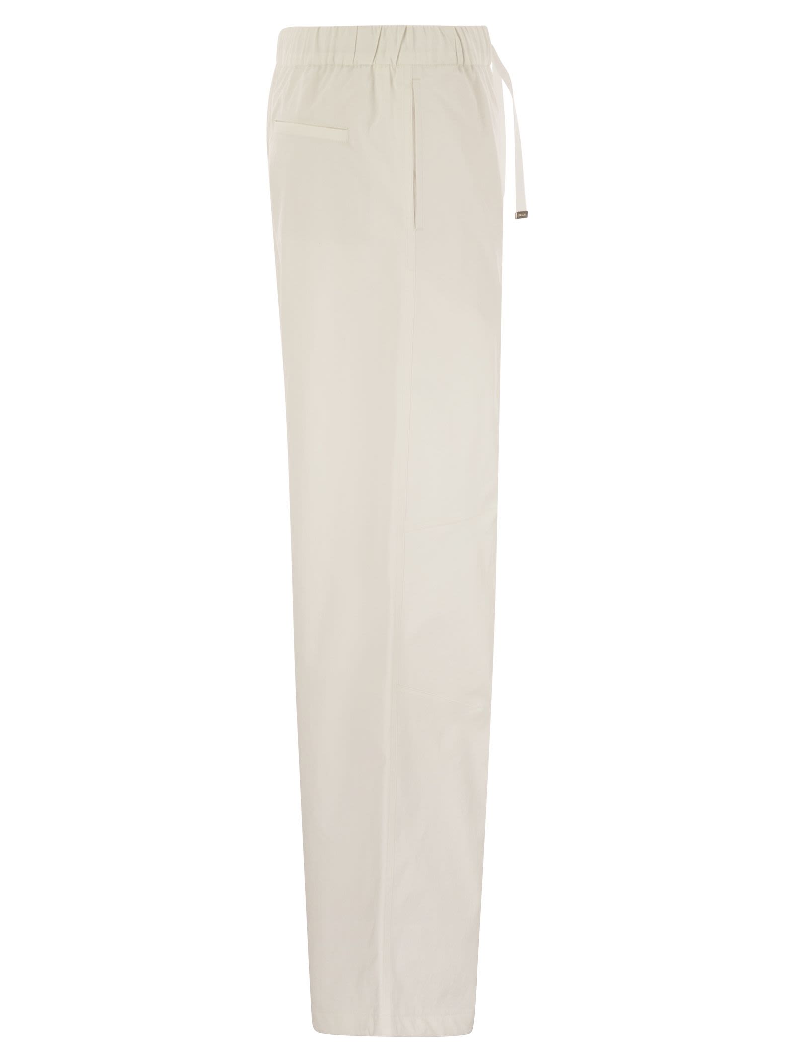 Herno Women Resort Cotton Trousers With Drawstring Luosophy