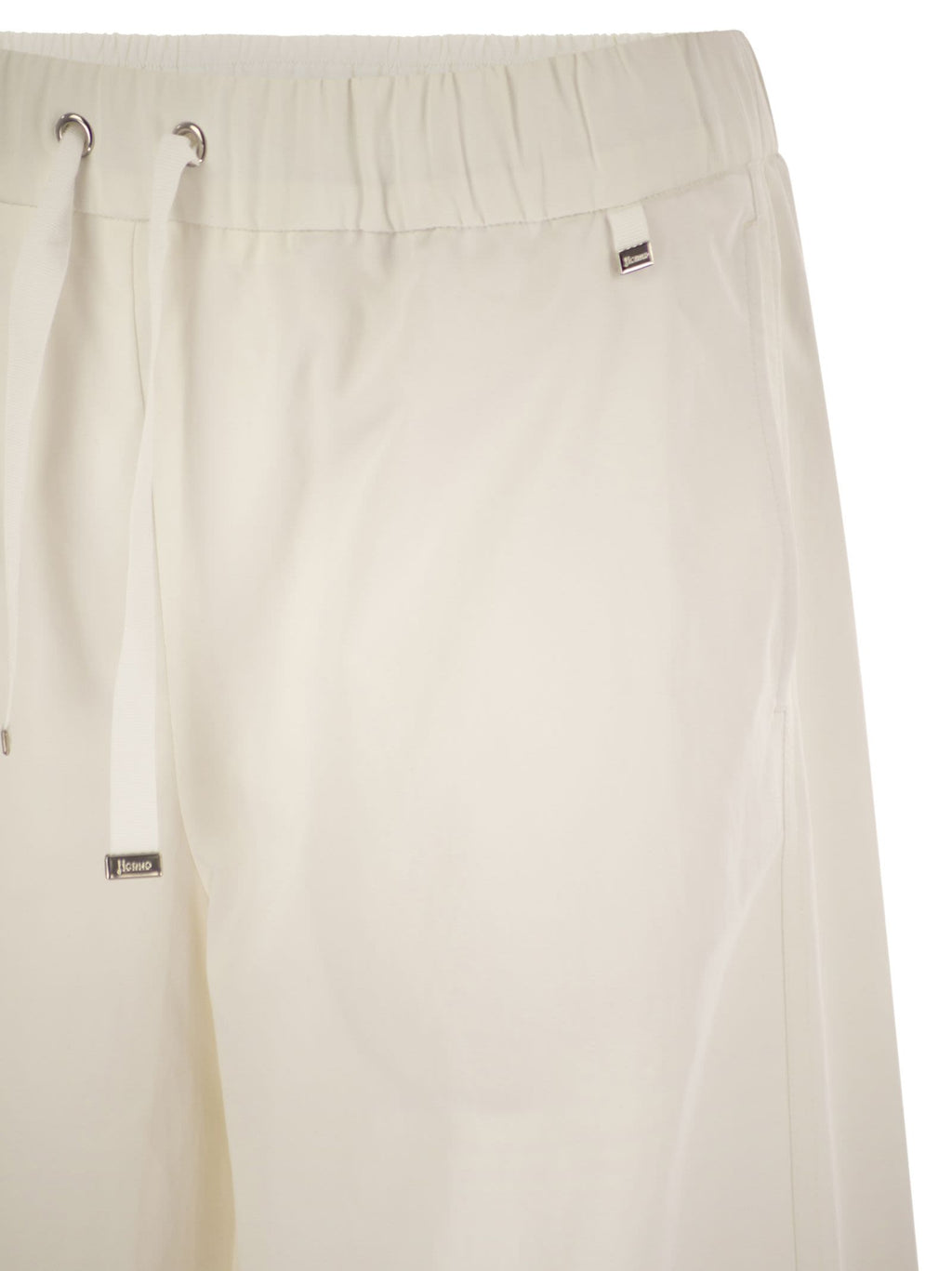 Herno Women Resort Cotton Trousers With Drawstring Luosophy