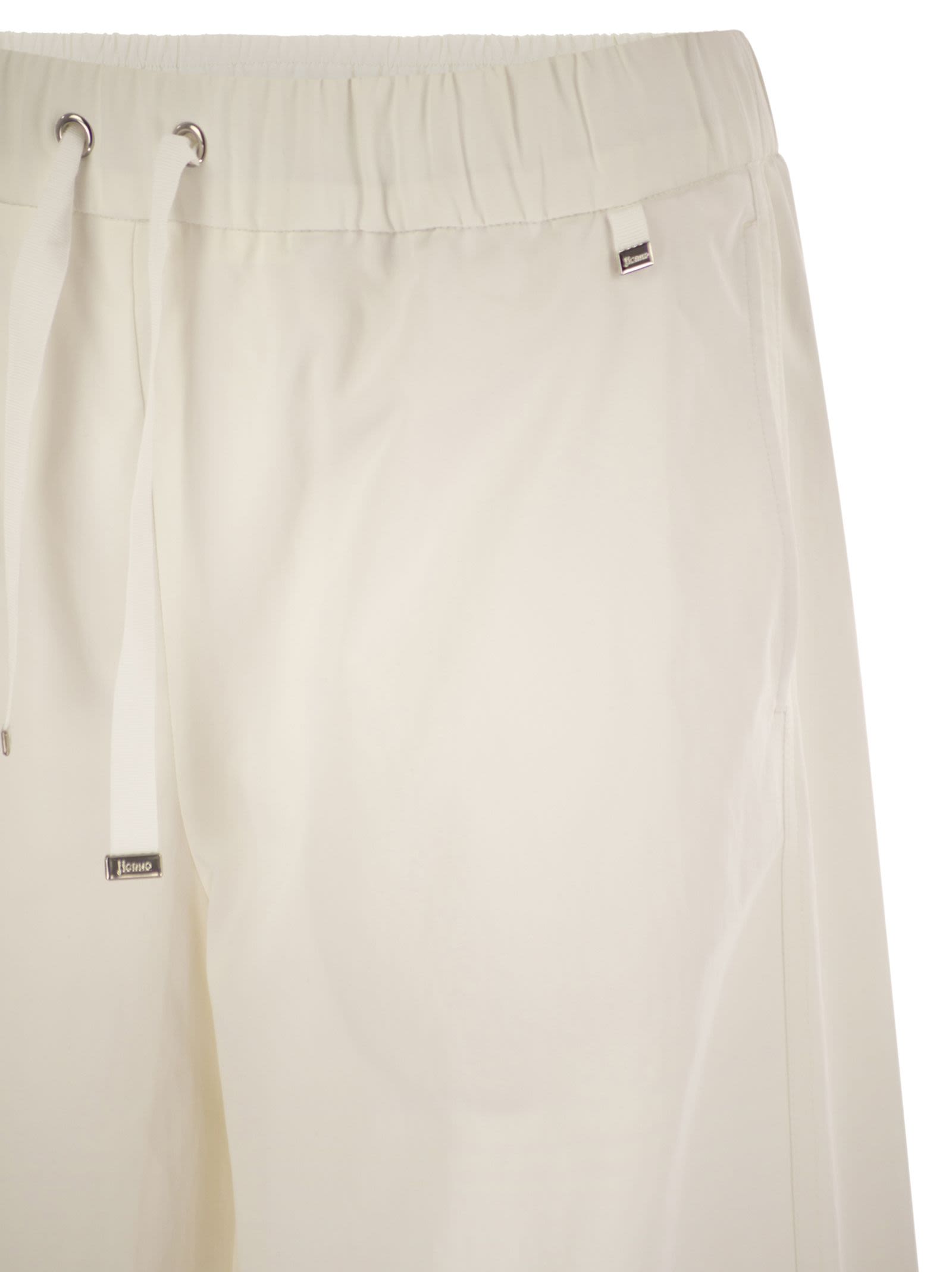 Herno Women Resort Cotton Trousers With Drawstring Luosophy