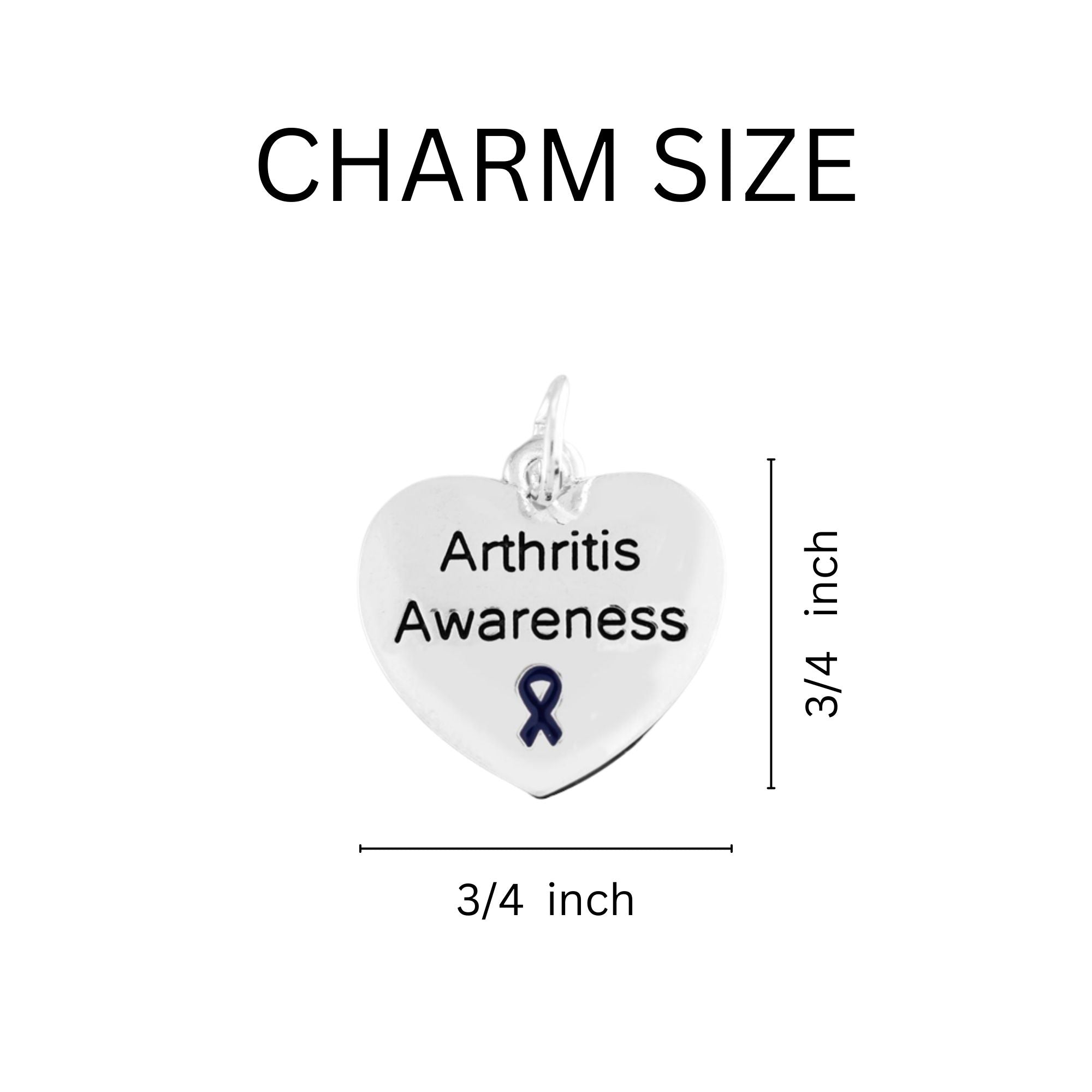 Arthritis Awareness Dark Blue Ribbon Heart Charm Earrings The Awareness Company