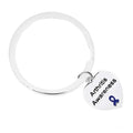 Arthritis Awareness Dark Blue Ribbon Heart Charm Split Style Key Chains The Awareness Company