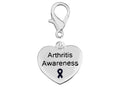 Arthritis Awareness Dark Blue Ribbon Heart Hanging Charms The Awareness Company