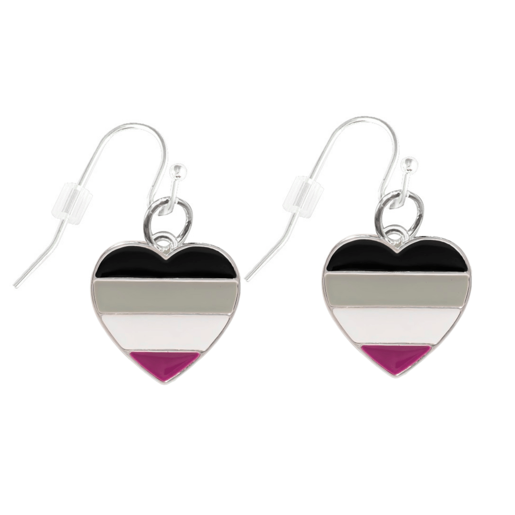 Asexual Flag Heart Earrings The Awareness Company