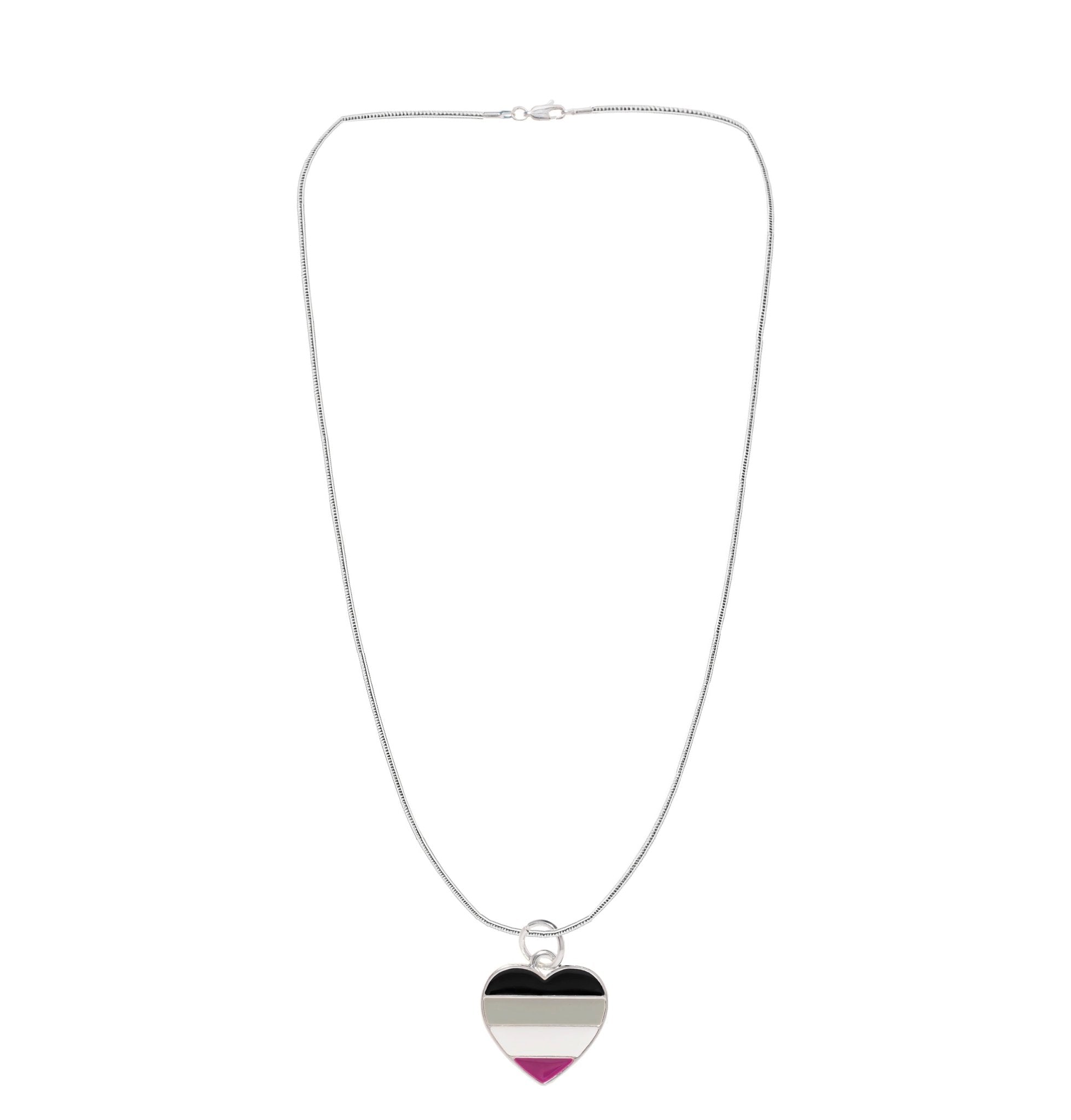 Asexual Flag Heart Necklaces The Awareness Company