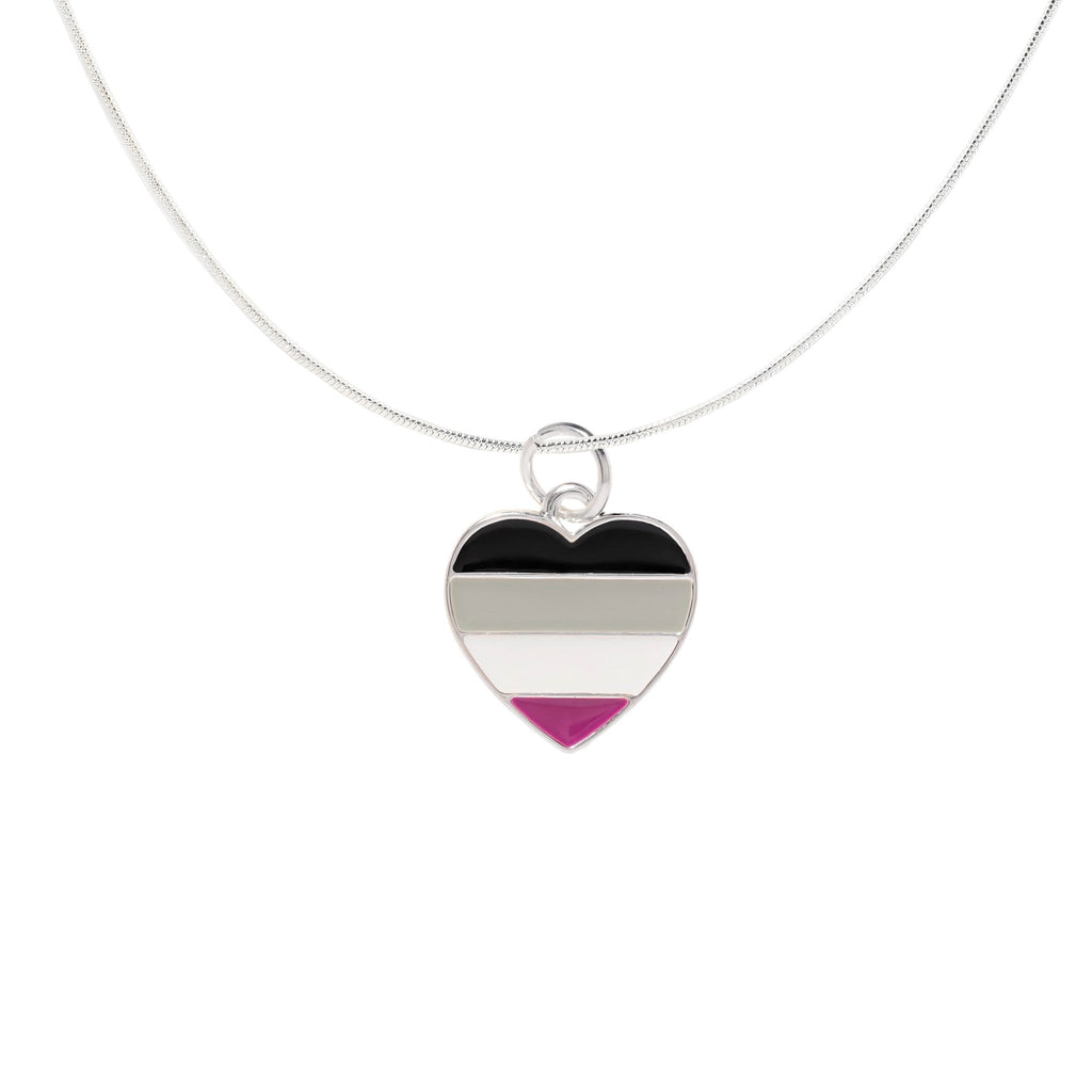 Asexual Flag Heart Necklaces The Awareness Company