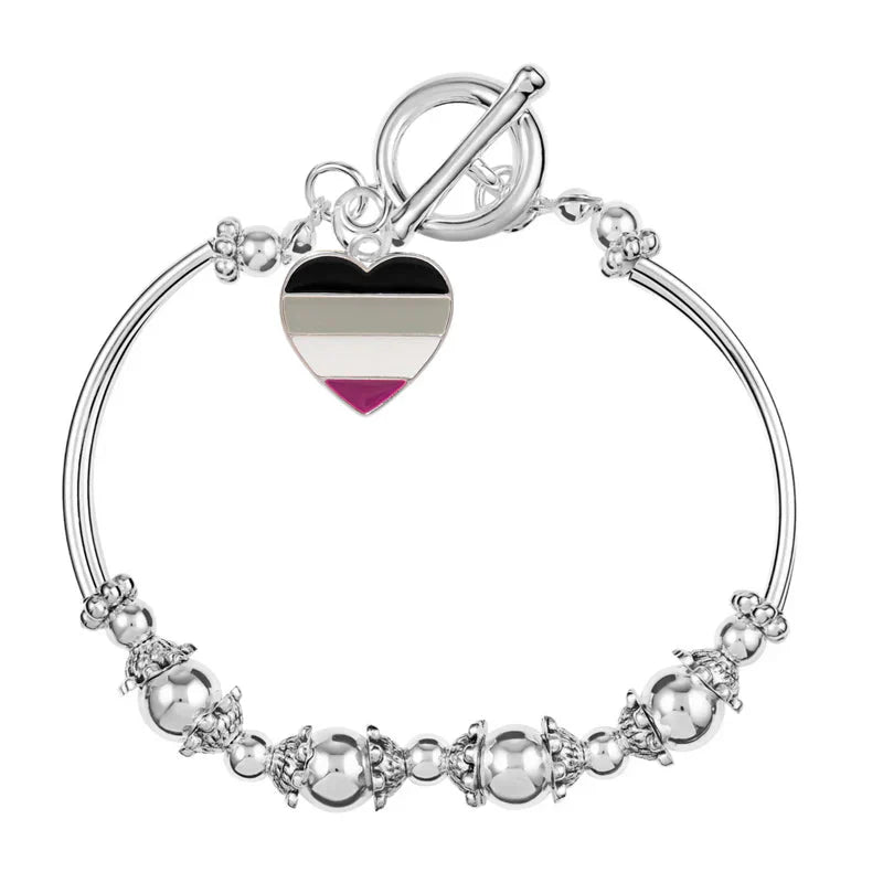 Asexual Flag Heart Partial Beaded Bracelets The Awareness Company