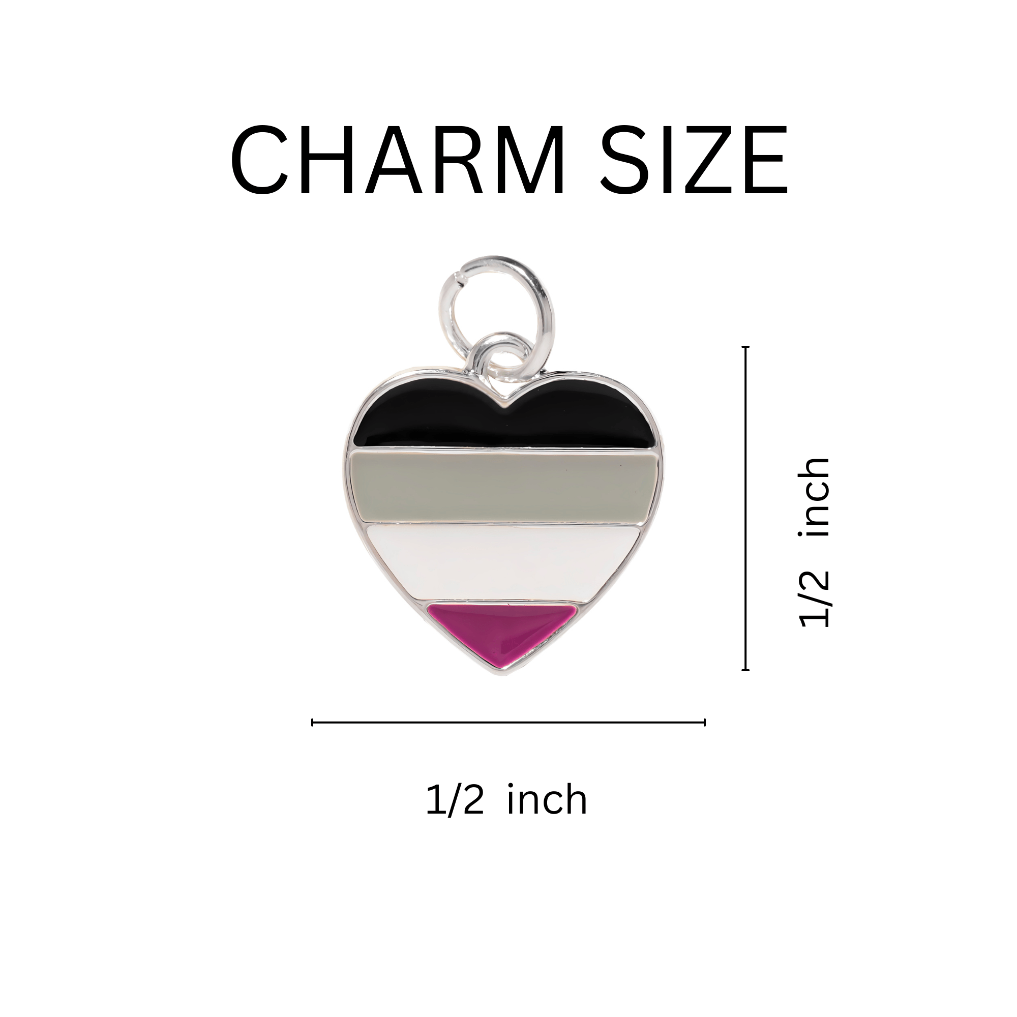 Asexual Flag Heart Partial Beaded Bracelets The Awareness Company