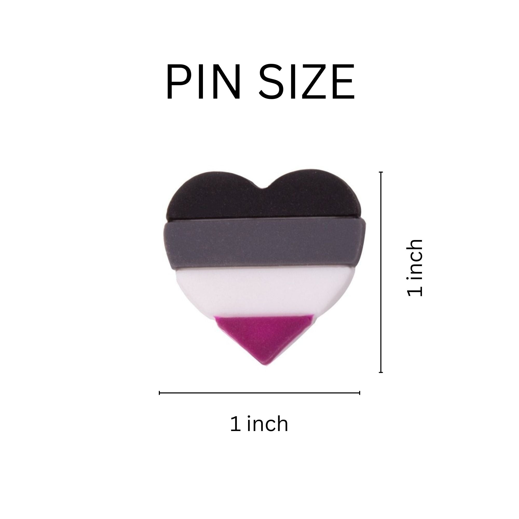 10 Pack Asexual Flag Heart Silicone Pins The Awareness Company