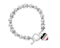 Asexual Flag Heart Silver Beaded Bracelets The Awareness Company