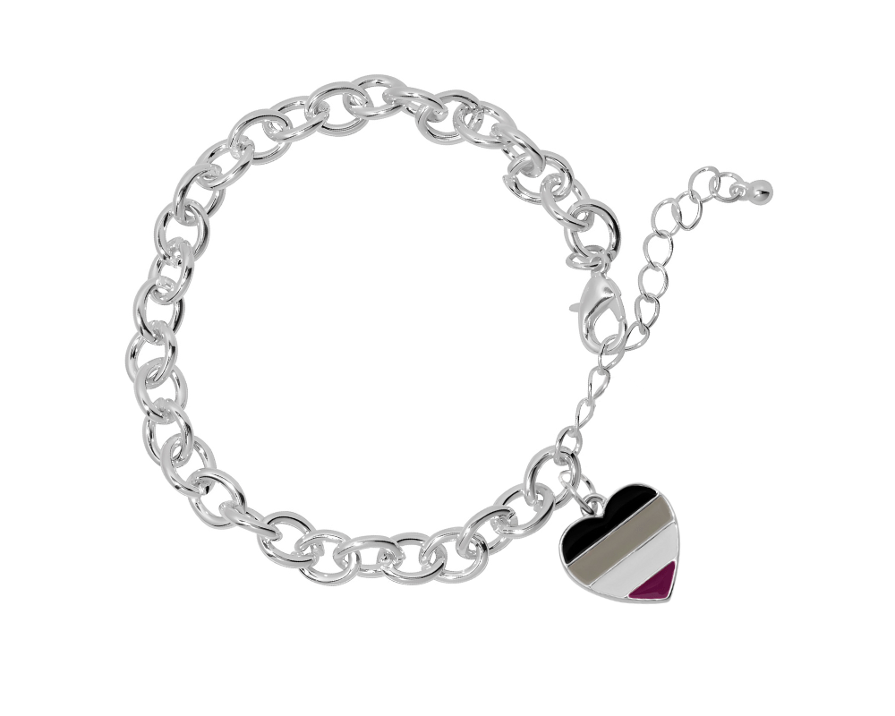 Asexual Heart Chunky Charm Bracelets The Awareness Company