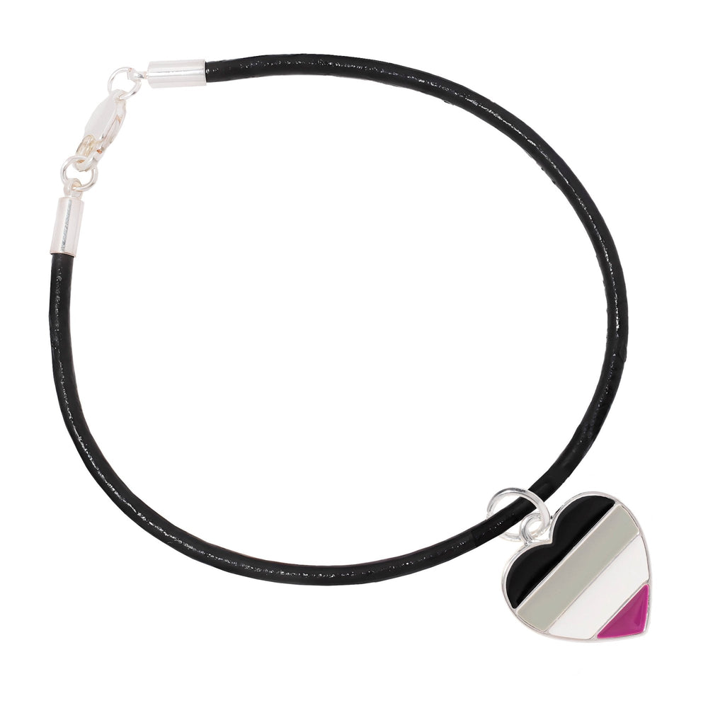 Asexual Heart Flag Black Cord Bracelets The Awareness Company