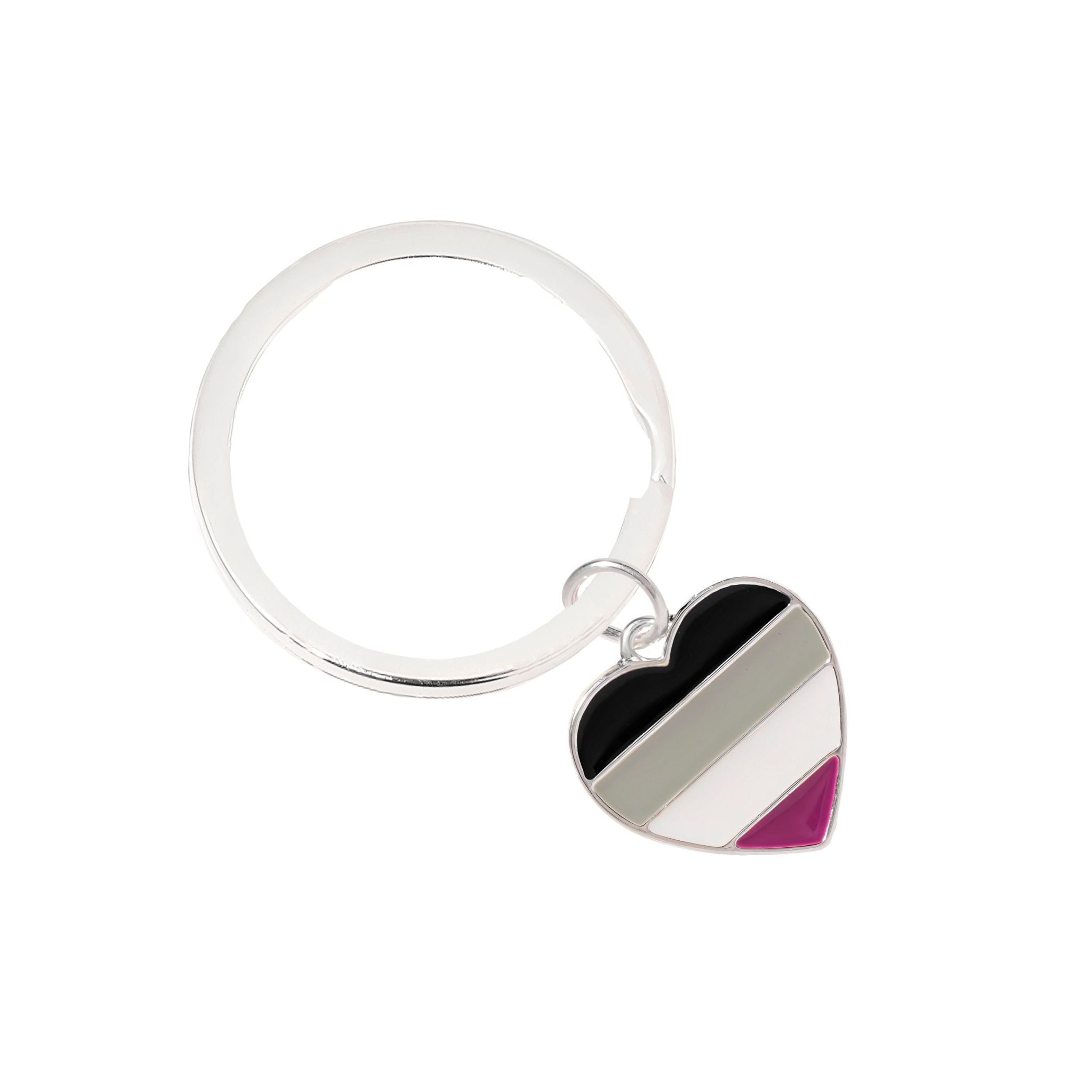 Asexual Heart Flag Split Ring Key Chains The Awareness Company