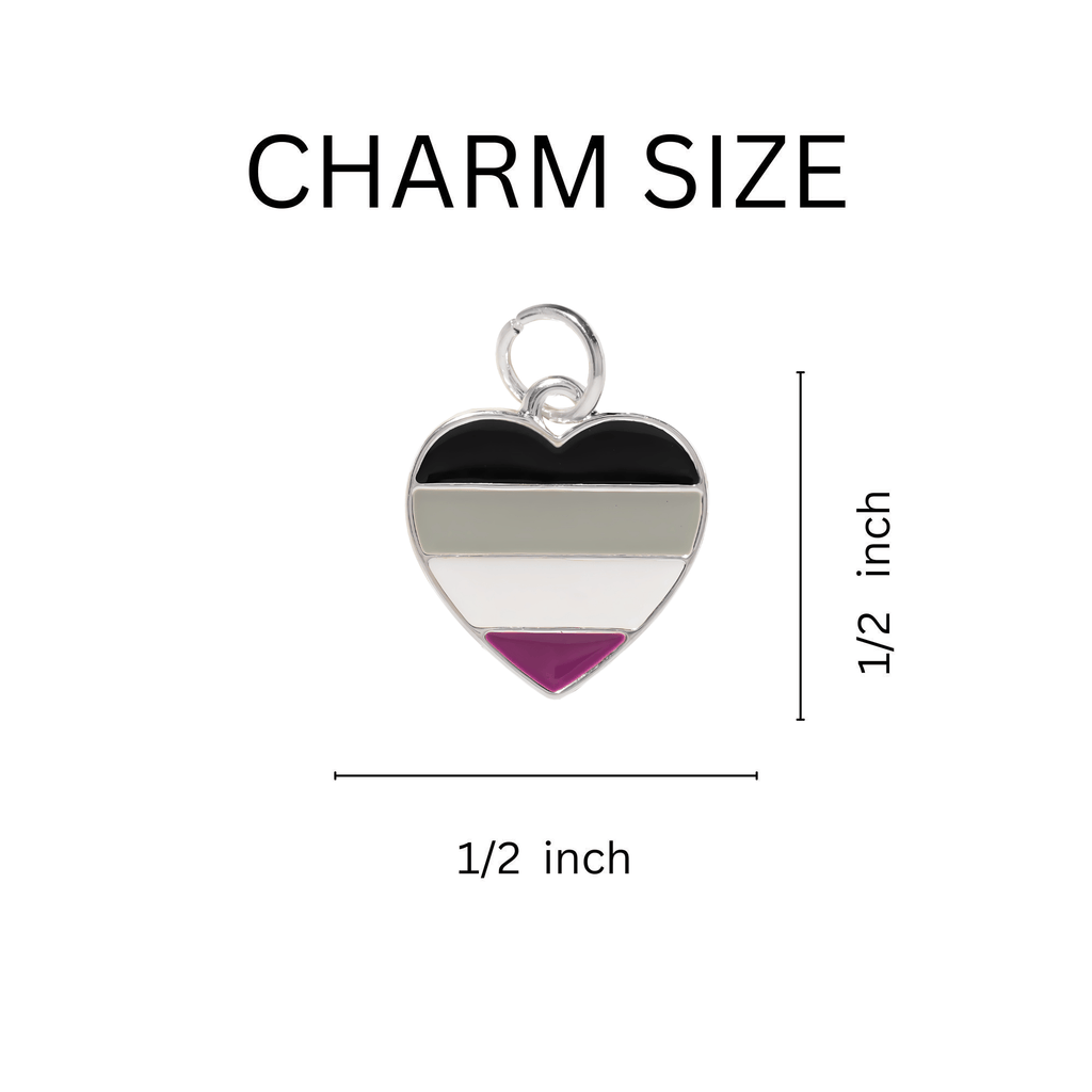 Asexual LGBTQ Pride Heart Charms The Awareness Company