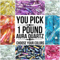 1 Lb Free Shipping Aura Quartz (You Pick) Bulk Wholesale Colorful Gemstone Lot Crystal Points Rough Raw Stones Minerals 1 - 2" 16 Ounces Amazing Crystals