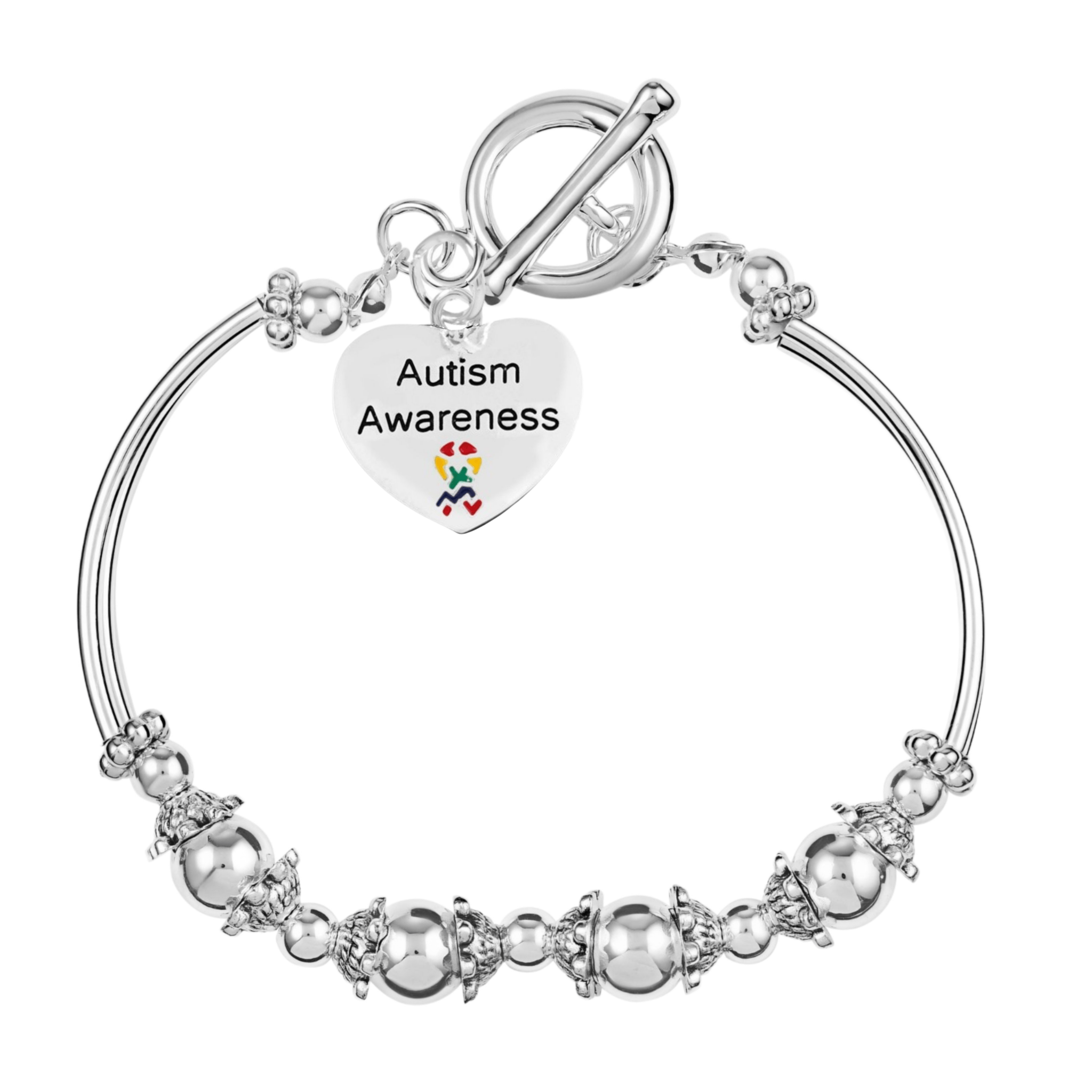 Autism Awareness Heart Design Partial Beaded Bracelets The Awareness Company