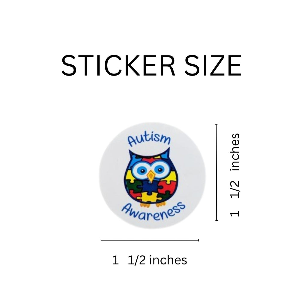 Autism Awareness Owl Stickers (250 per Roll) The Awareness Company