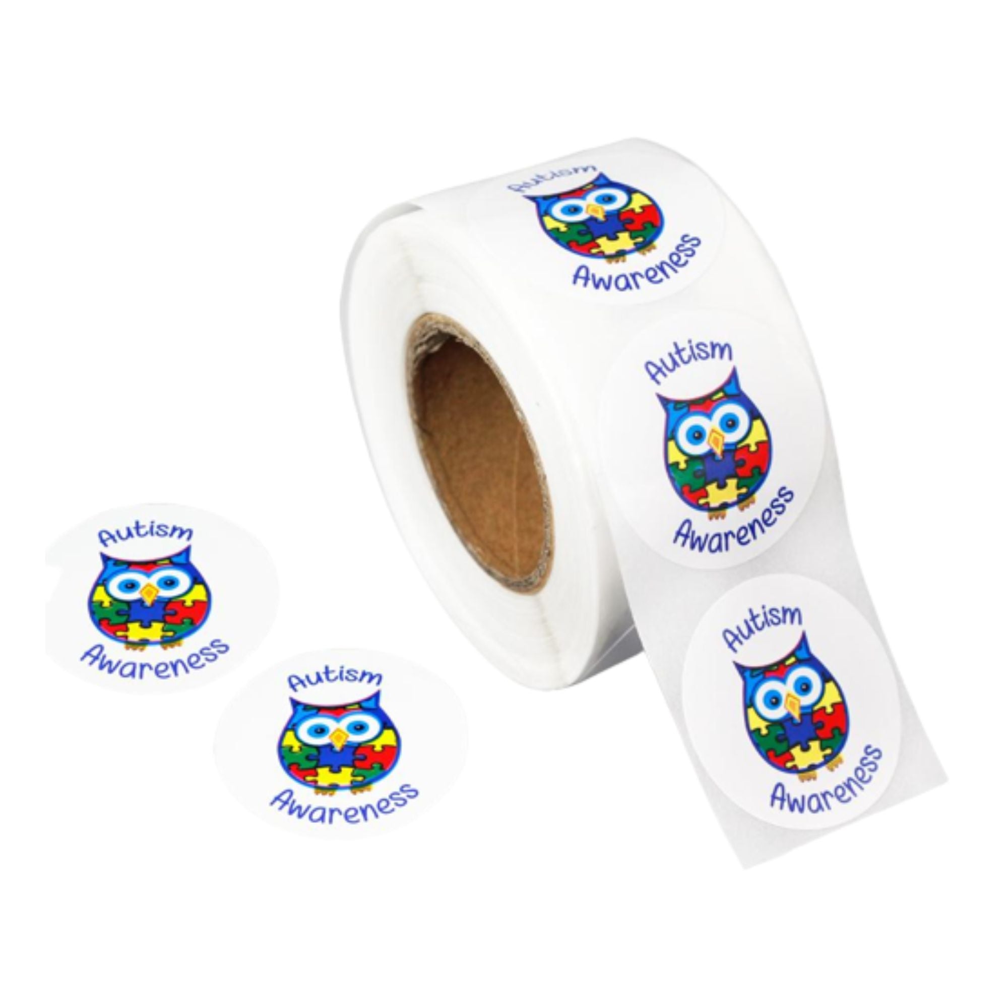 Autism Awareness Owl Stickers (250 per Roll) The Awareness Company