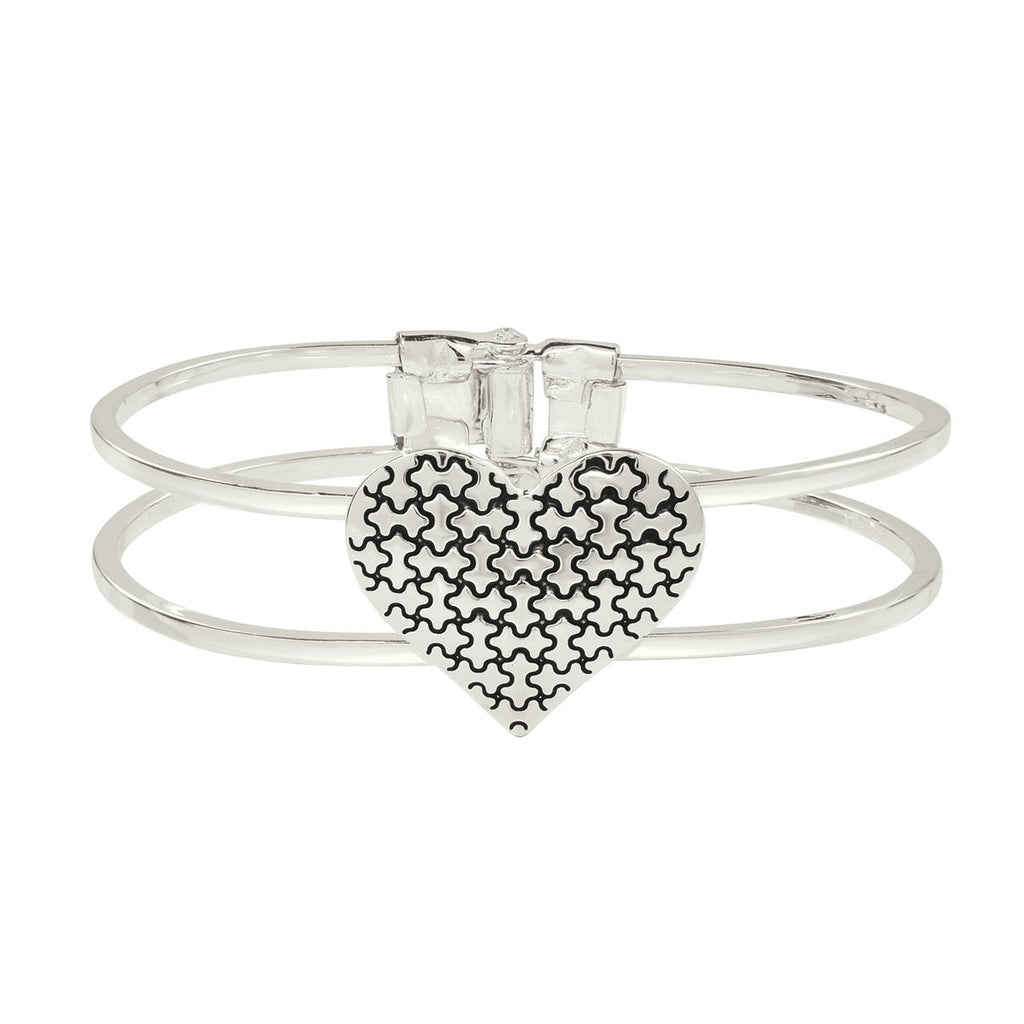 Autism Awareness Puzzle Heart Bangle Bracelets The Awareness Company