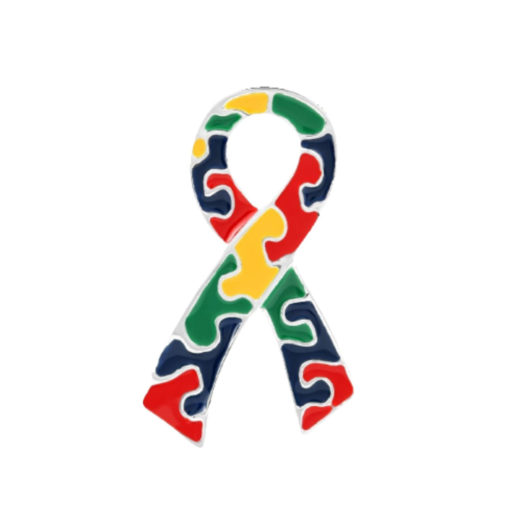 10 Pack Autism Awareness Ribbon Flat Pins The Awareness Company