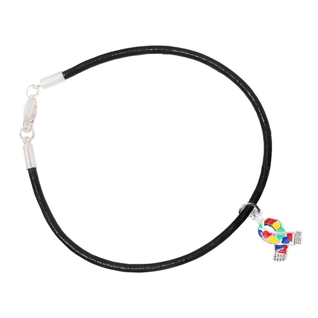 Autism Awareness Ribbon Leather Cord Bracelets The Awareness Company