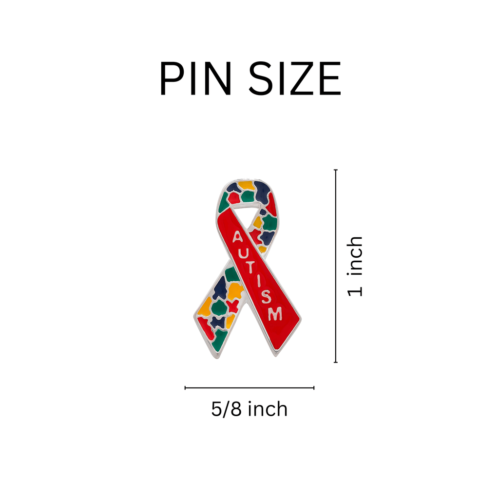 10 Pack Autism Awareness Ribbon Pins The Awareness Company