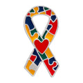 Autism Puzzle Ribbon with Heart Pins The Awareness Company