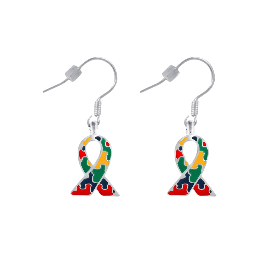 Autism Ribbon Hanging Earrings The Awareness Company