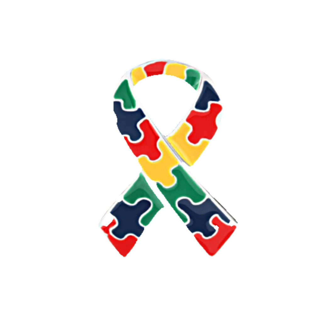 10 Pack Autism Ribbon Pins The Awareness Company
