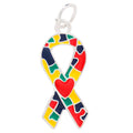 Autism Ribbon with Heart Charms The Awareness Company