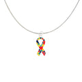 Autism Ribbon with Heart Design Necklaces The Awareness Company