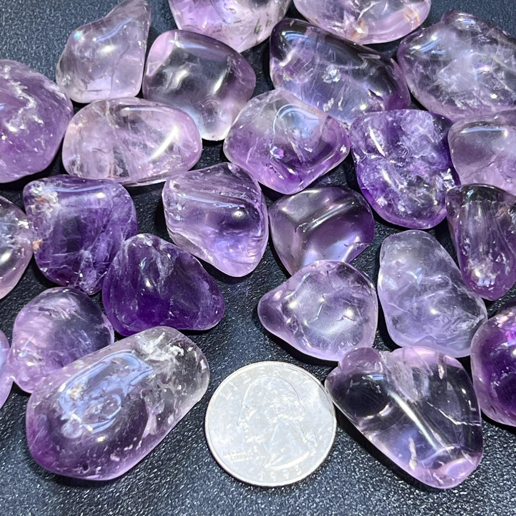 Purple Amethyst Crystal Tumbled Stones (By The Piece or Pound) Wholesale Amazing Crystals
