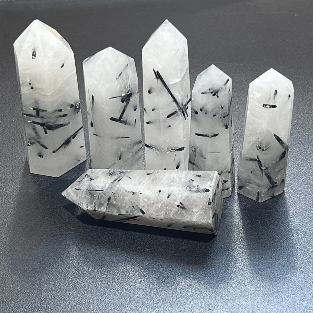 Tourmalated Quartz Crystal Point Tower Carving Wholesale Amazing Crystals