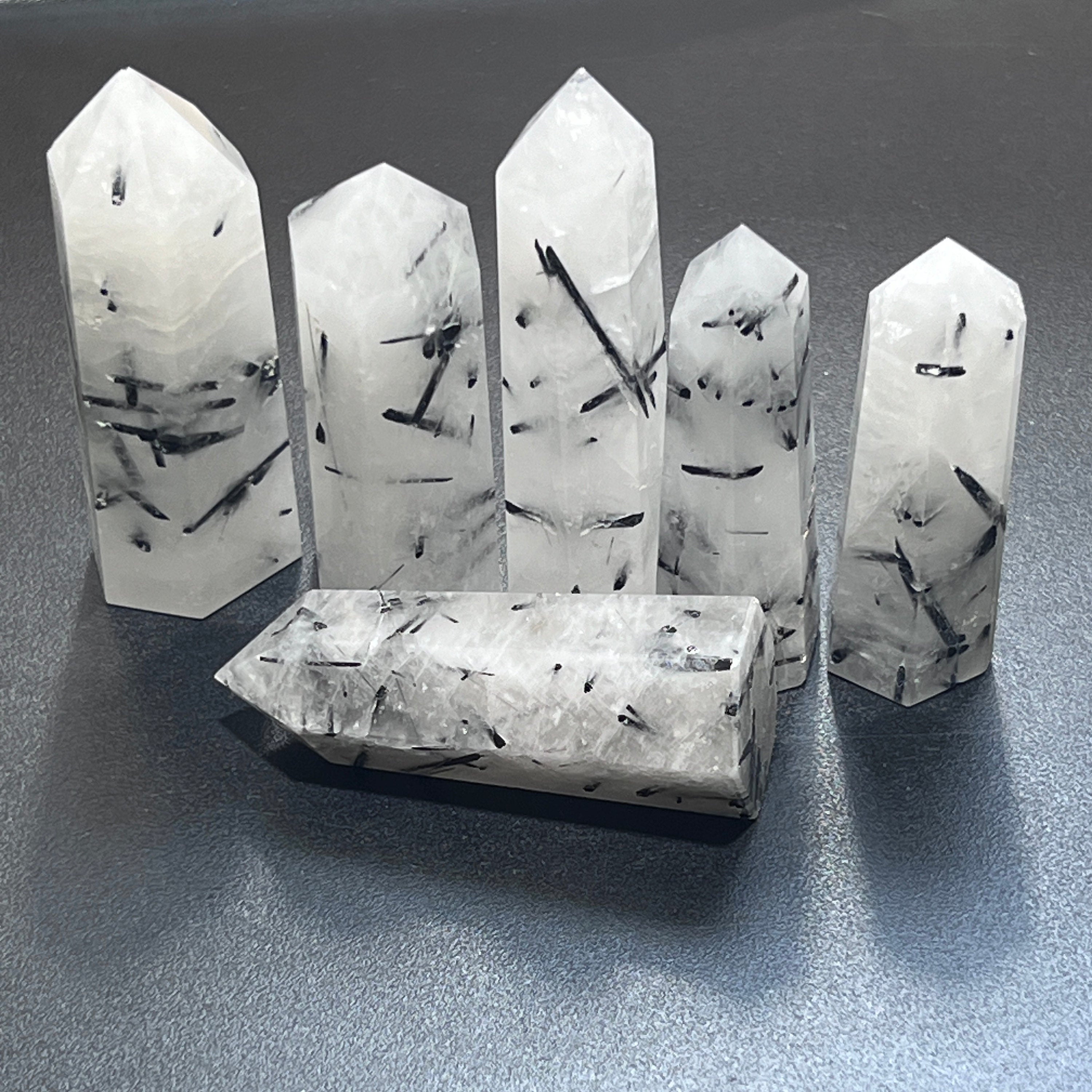 Tourmalated Quartz Crystal Point Tower Carving Wholesale Amazing Crystals